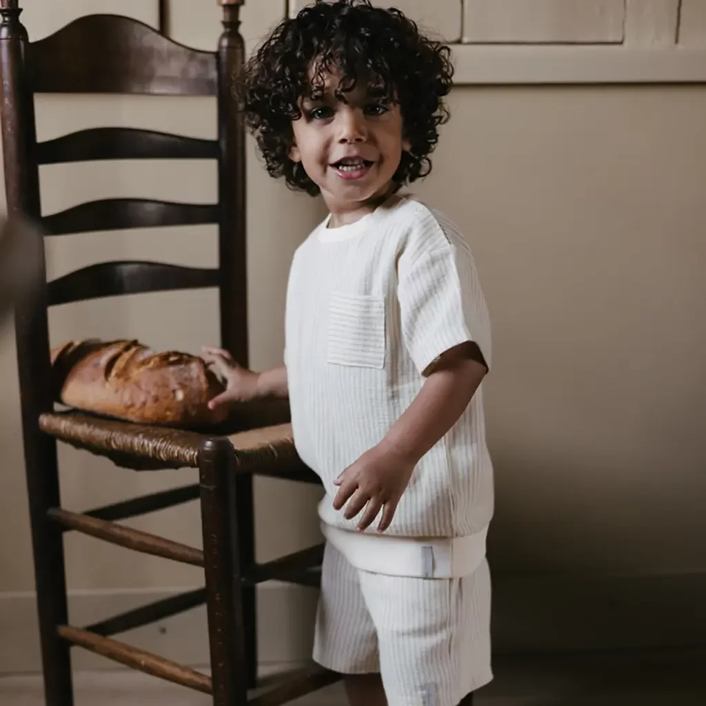 Korte broek Bruun (aop off white stripe)