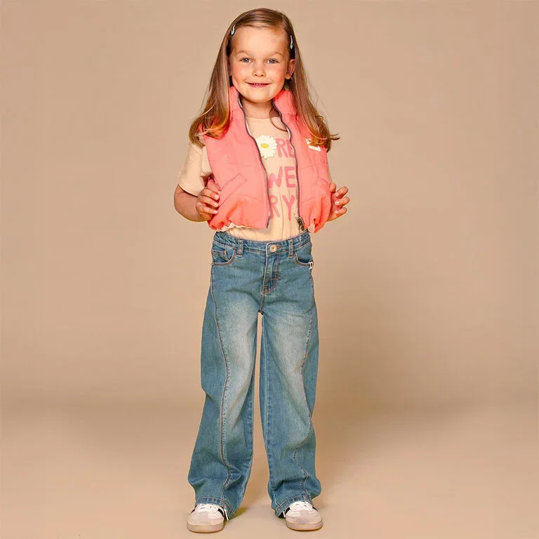 Spijkerbroek wide leg (medium blue)