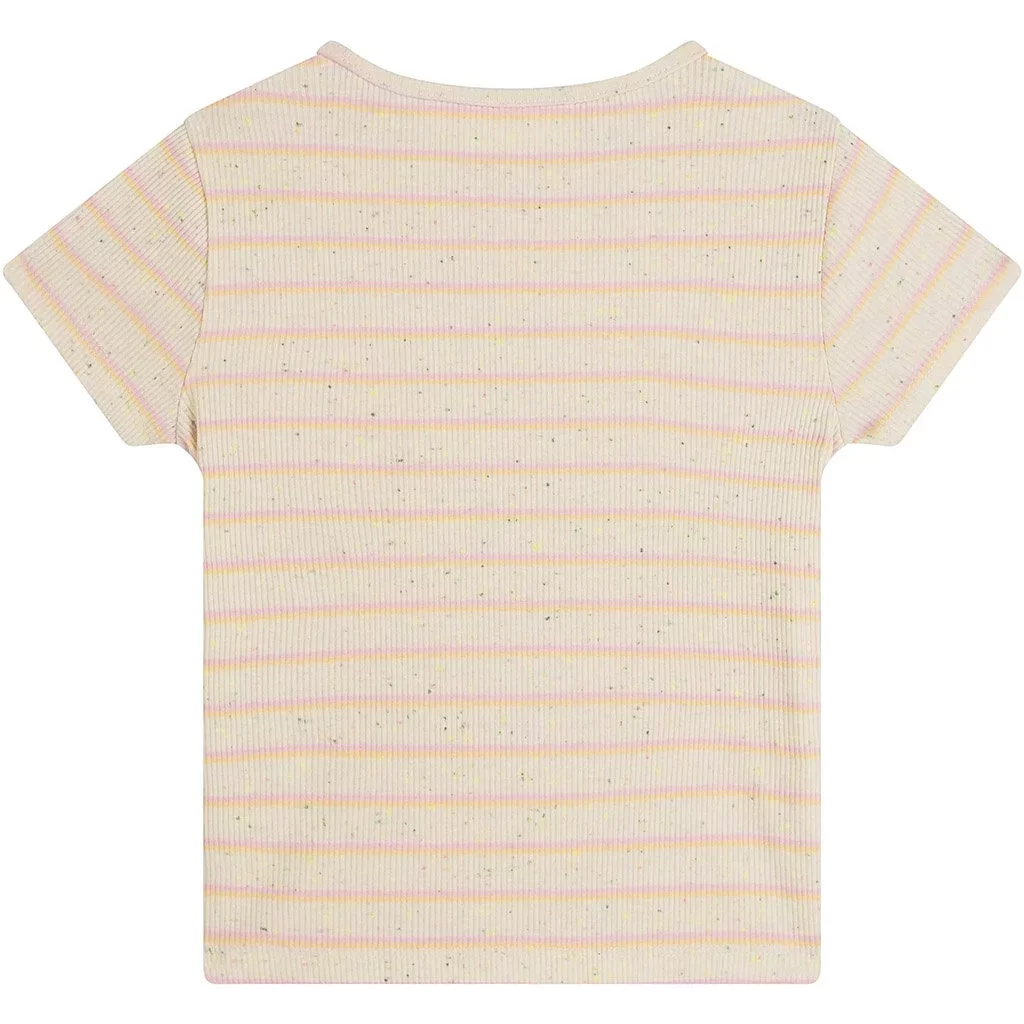 T-shirt Lou pailletten (coral)