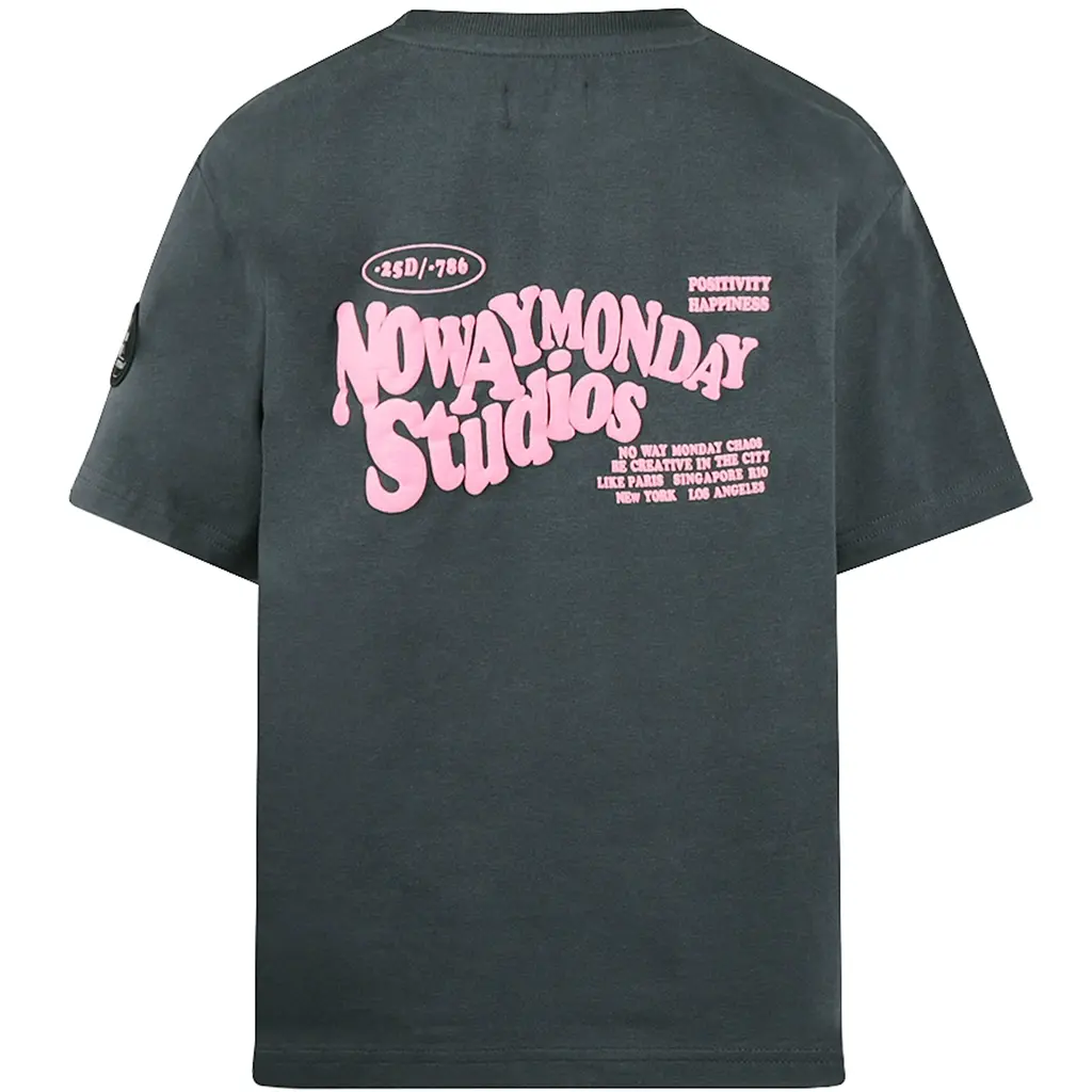 T-shirt backprint loose fit (anthracite)