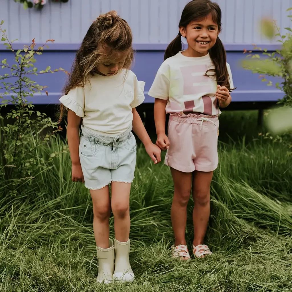 Korte spijkerbroek loose fit (blue jeans)