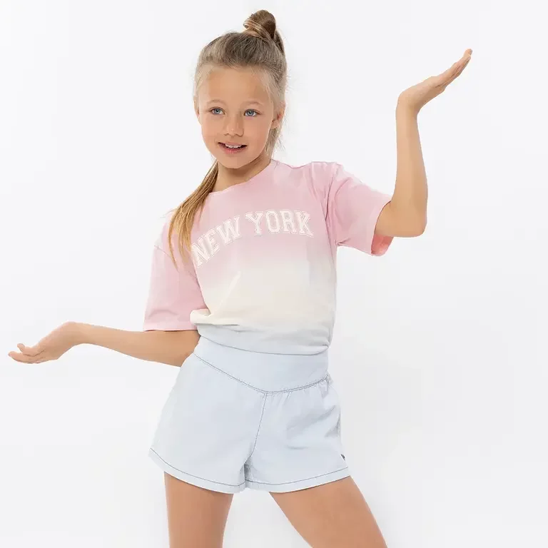 Korte spijkerbroek loose fit (blue jeans)