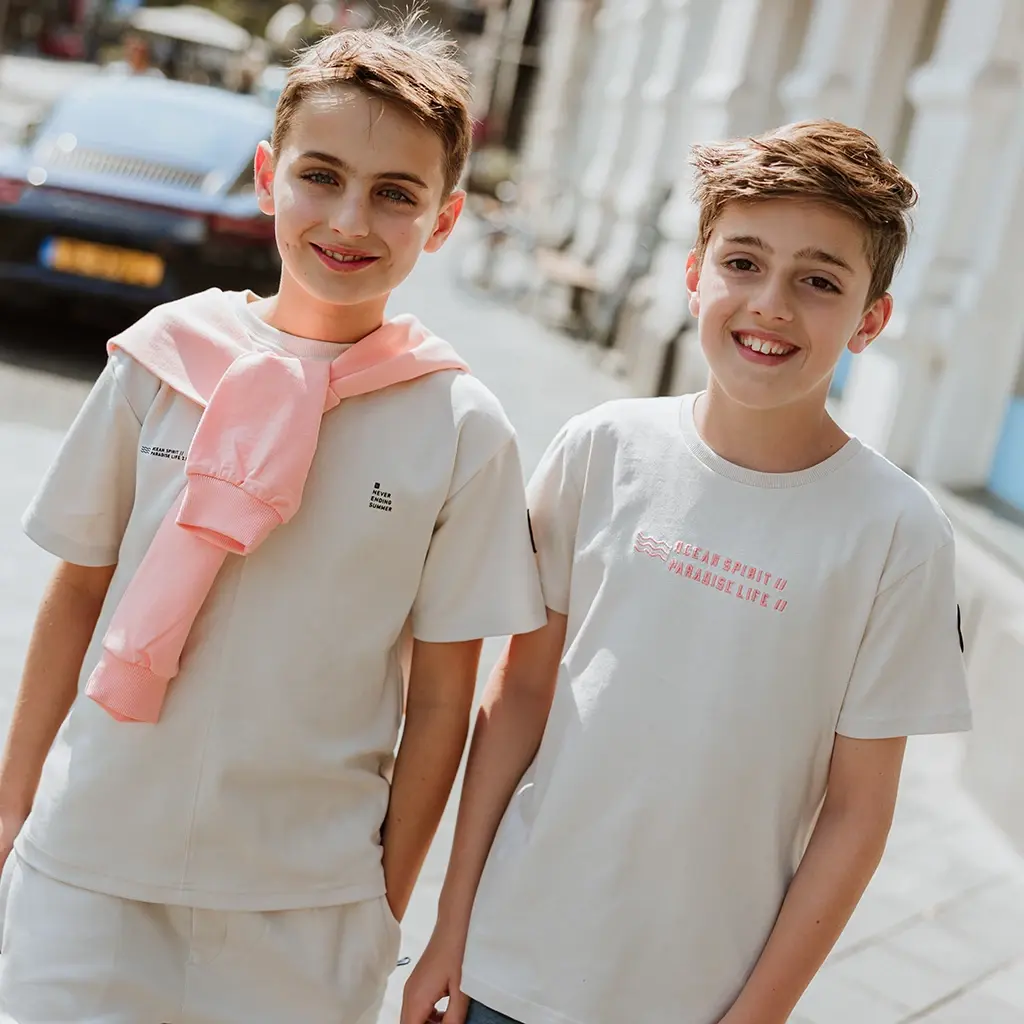 T-shirt backprint loose fit (light grey)