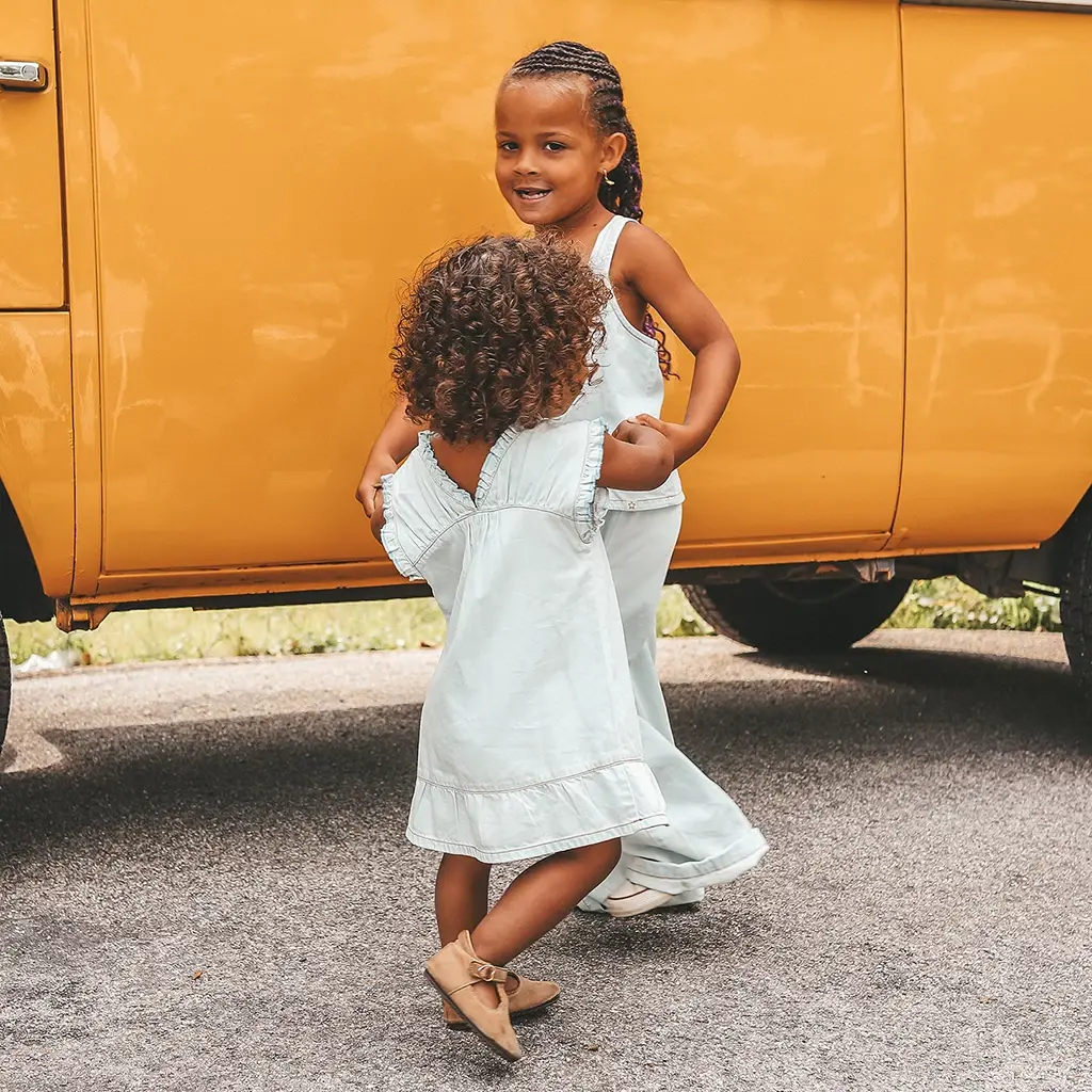 Jurk chambray (sunlit blue)