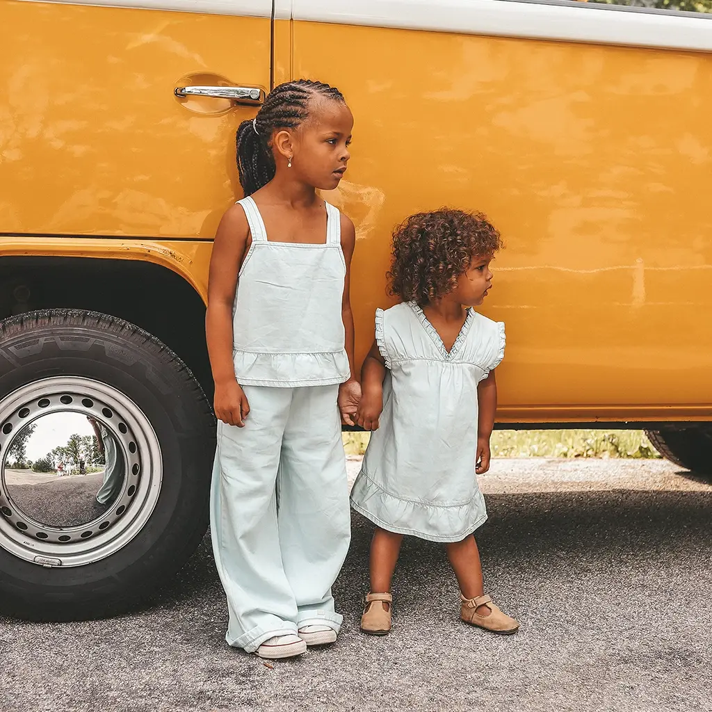 Jurk chambray (sunlit blue)