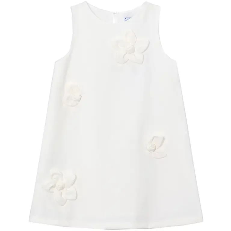 Jurk crepe flower (natural)