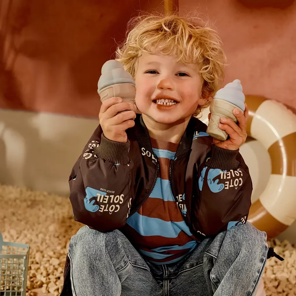 T-shirt strepen Zeyd (blush brown/surfing blue)