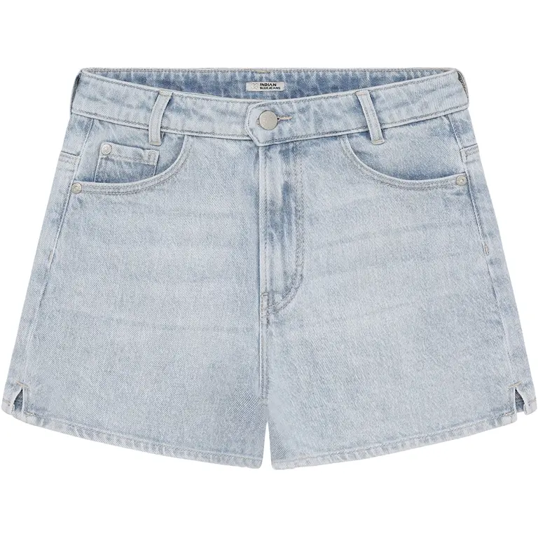 Korte spijkerbroek wide fit (used light denim)