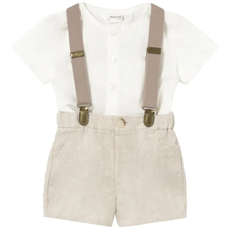 Setje met kort broekje (wheat)