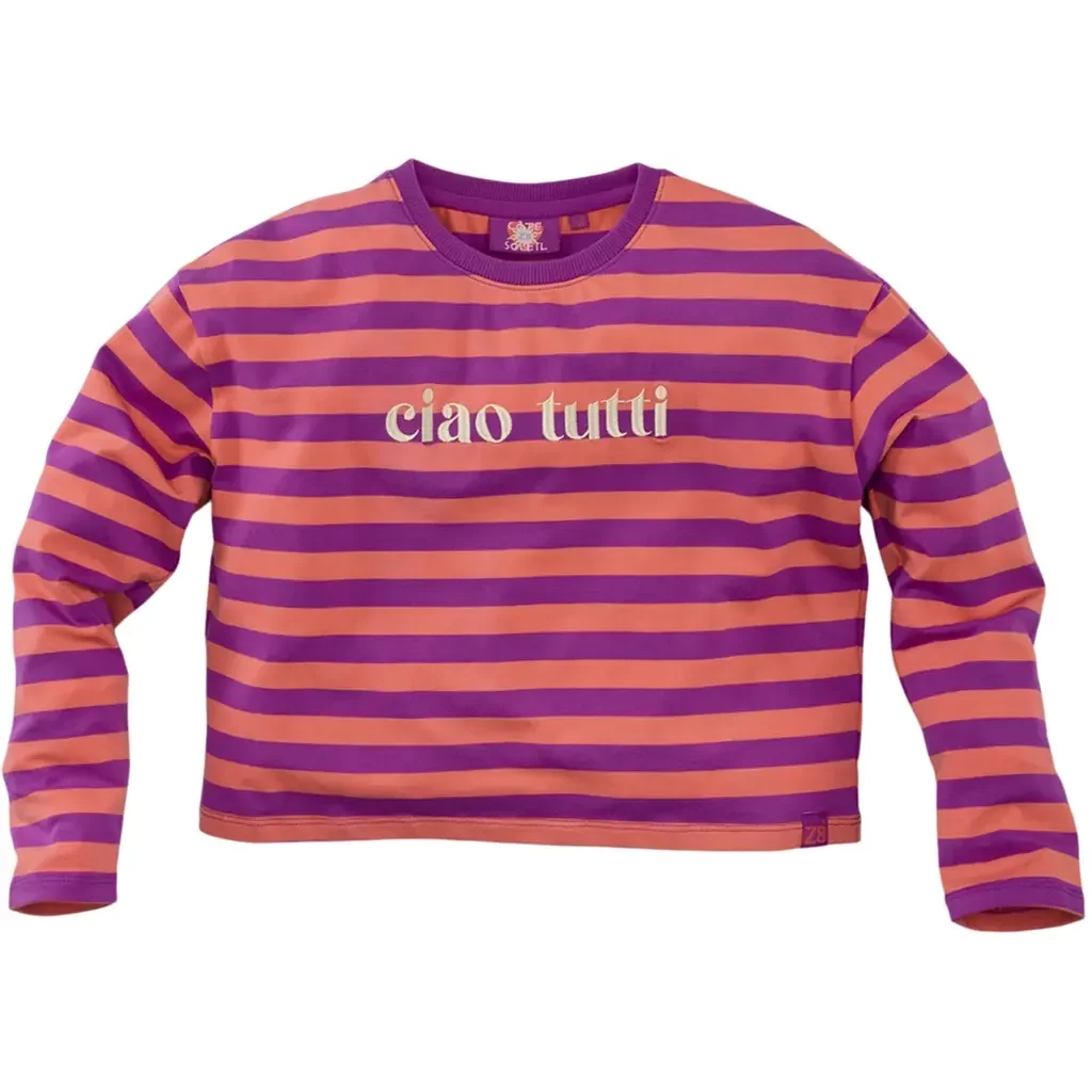 Longsleeve strepen BOXY Adriana (living coral)