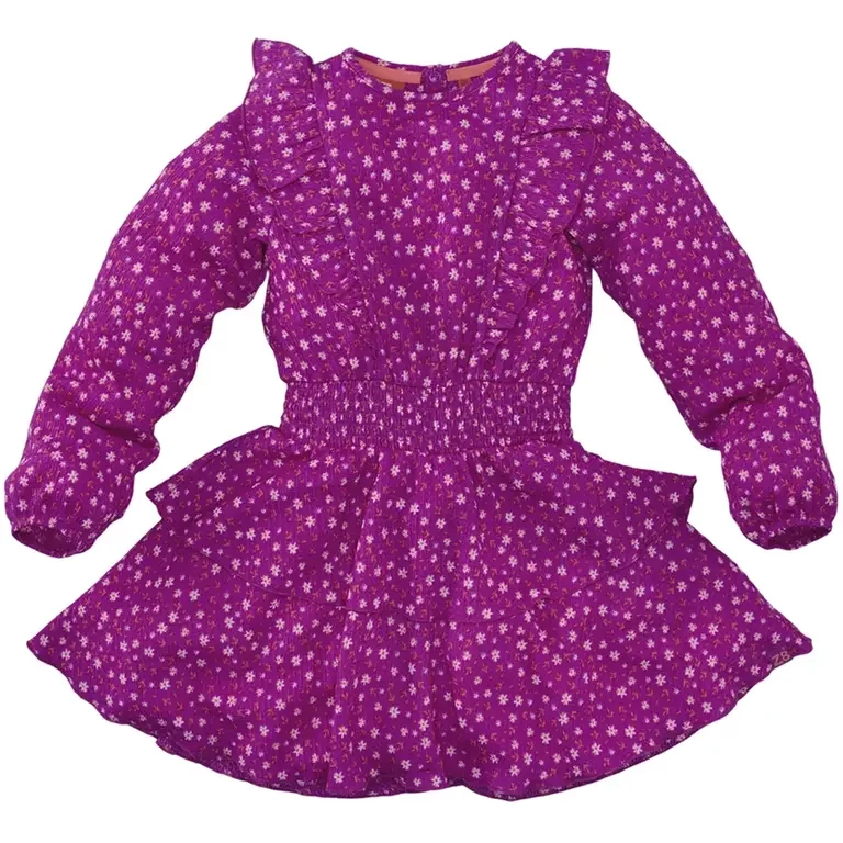 Jurk crincle rouche Megan (foxy violet)