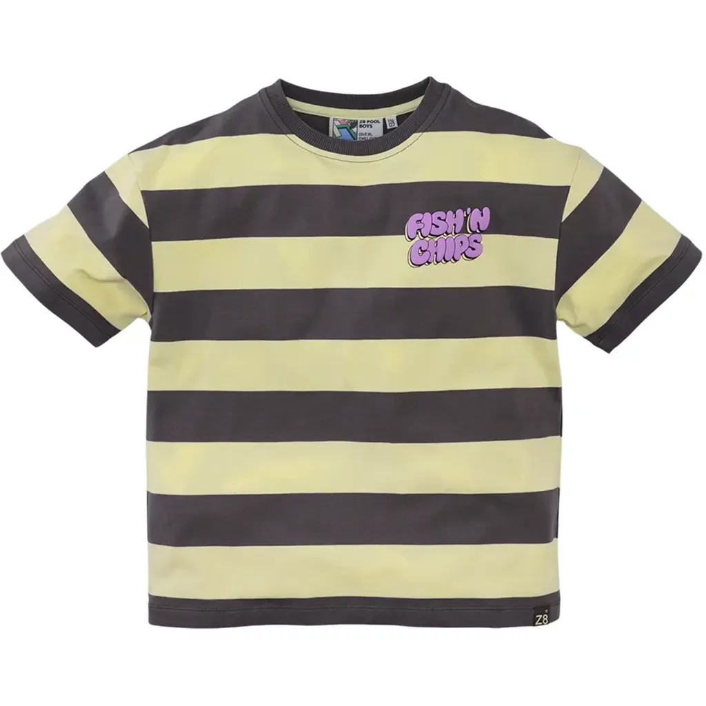 T-shirt strepen heavy jersey Oziah (after dark)