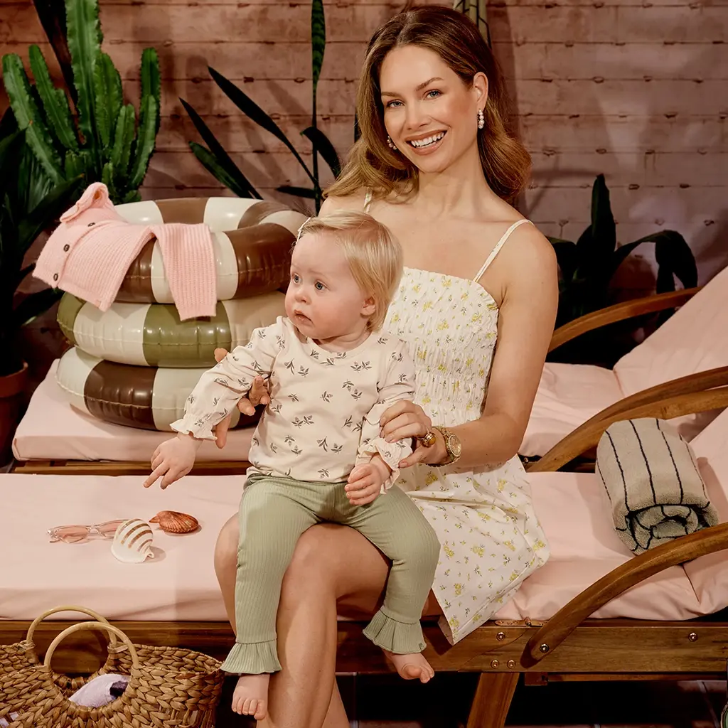 Broekje tricot rib Liora (silver sage)