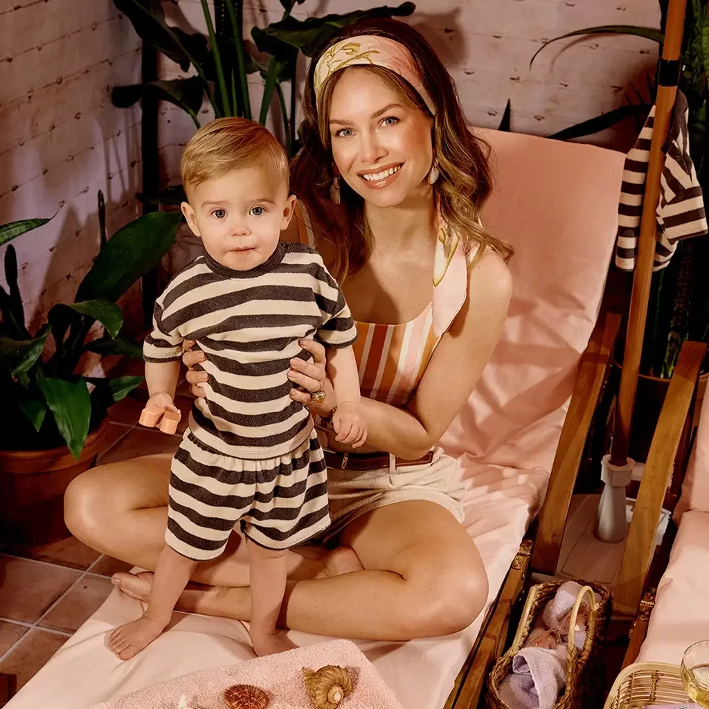 T-shirt badstof strepen Joppe (cotton cloud)