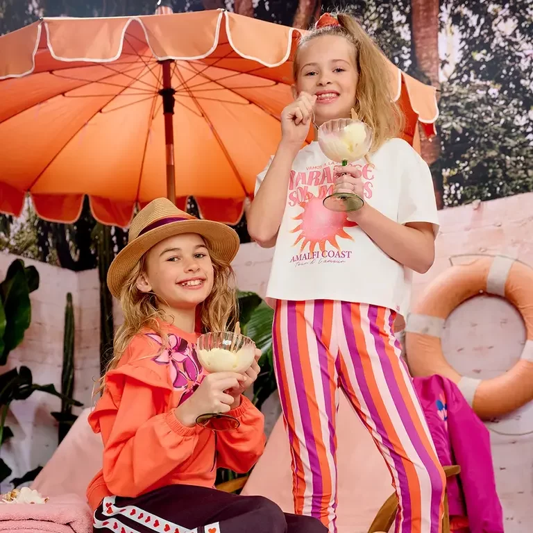 Broek strepen FLARED Jannat (rocky rose)