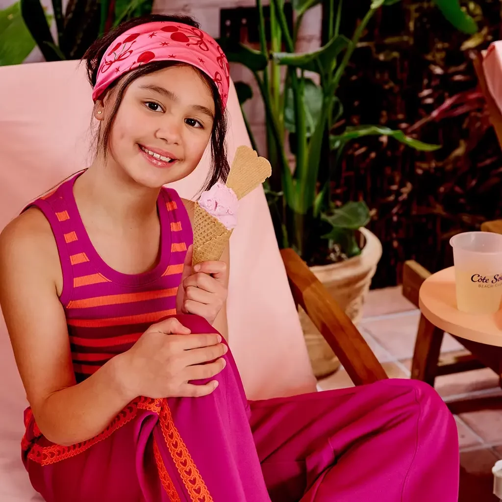 Tanktop strepen tricot rib Fanny (living coral)