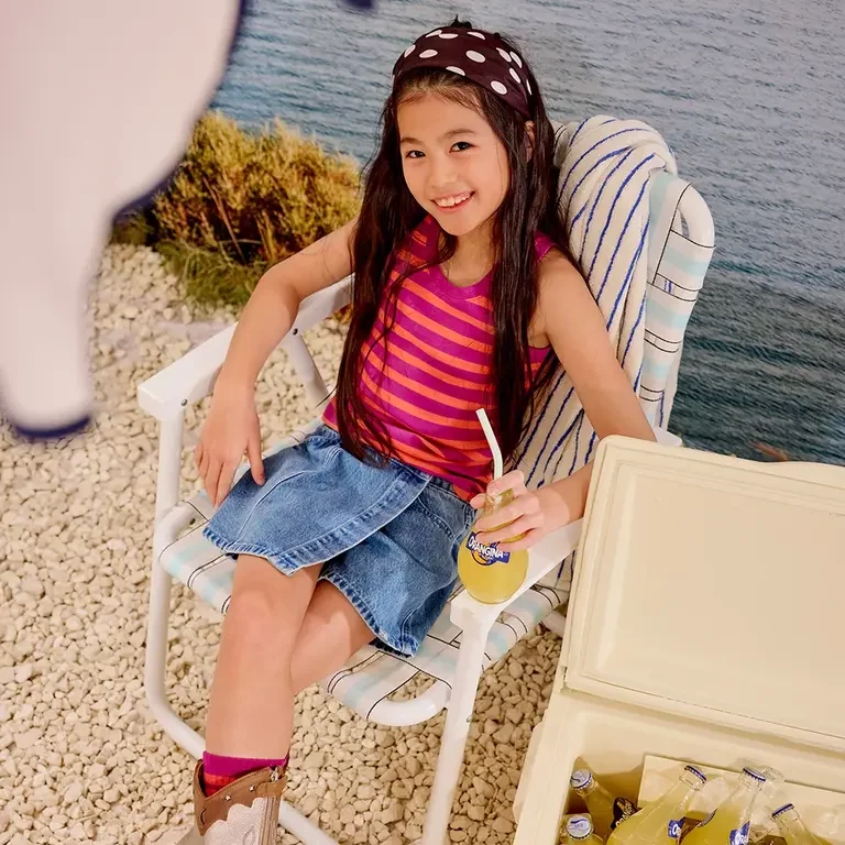 Tanktop strepen tricot rib Fanny (living coral)