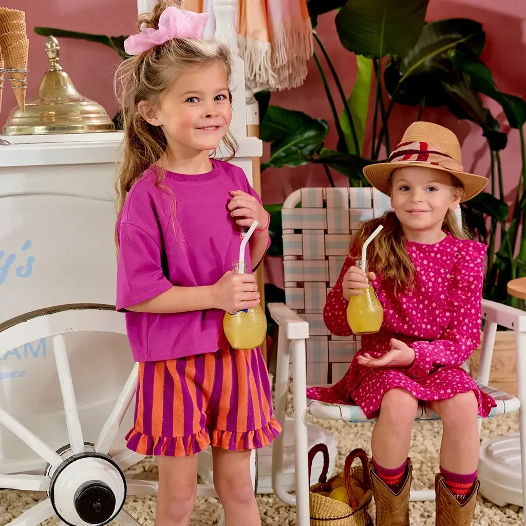 Korte broek strepen badstof Camilla (foxy violet)