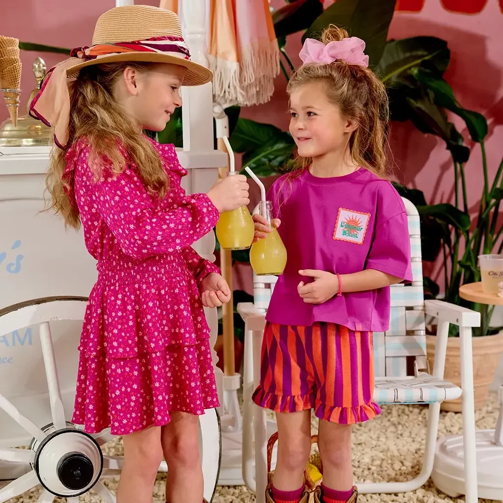 Korte broek strepen badstof Camilla (foxy violet)