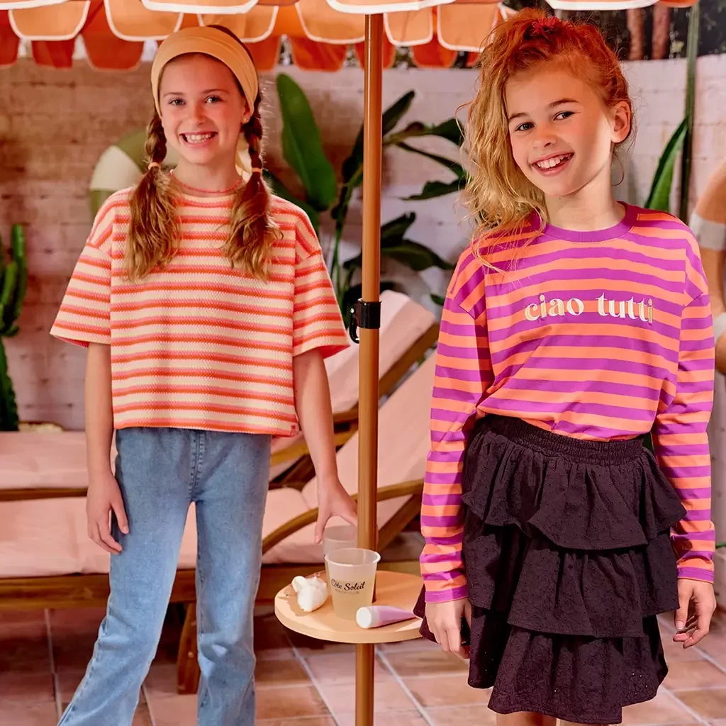 Longsleeve strepen BOXY Adriana (living coral)