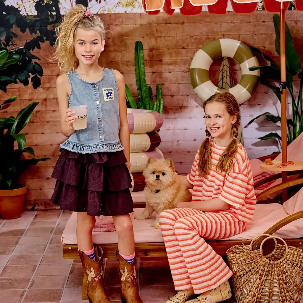 Broek structuur FLARED Lauren (lovely lemon)