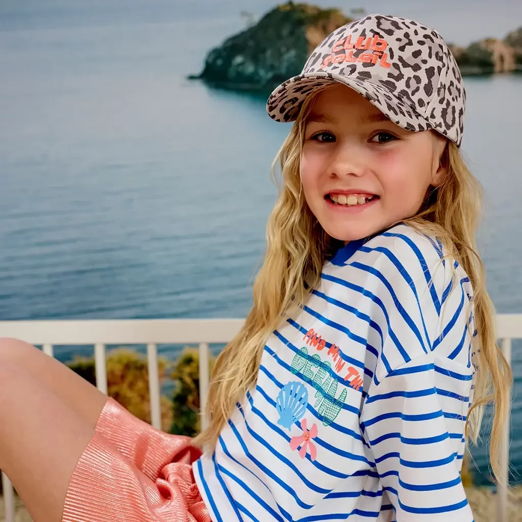 T-shirt streepjes CROPPED Mint (bright white)