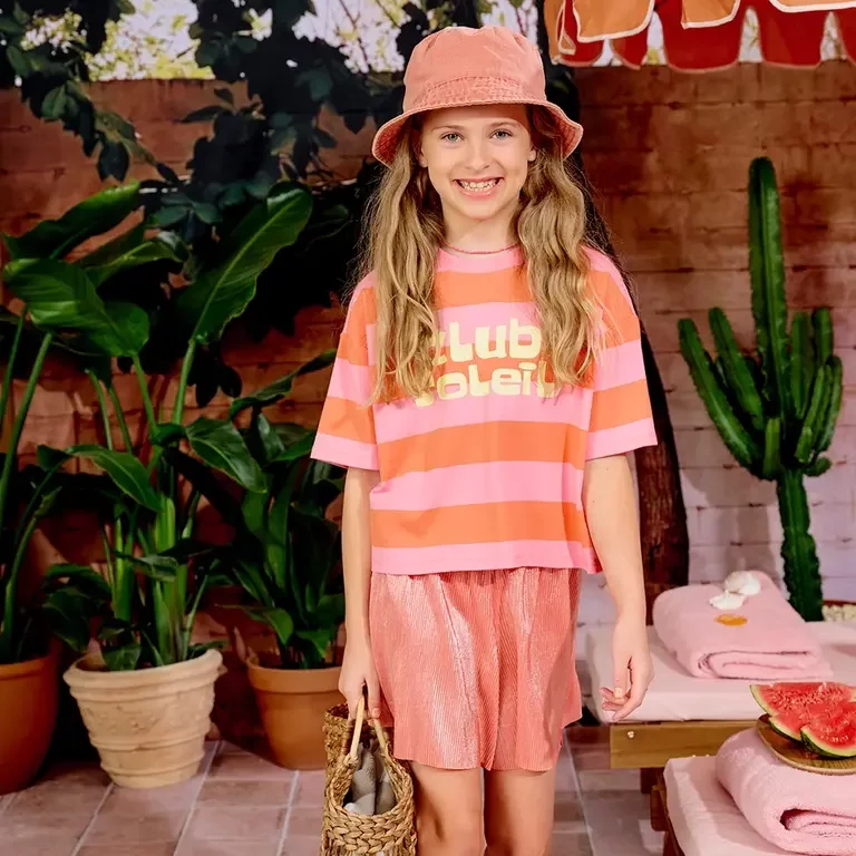 T-shirt strepen BOXY Elien (sizzling orange)