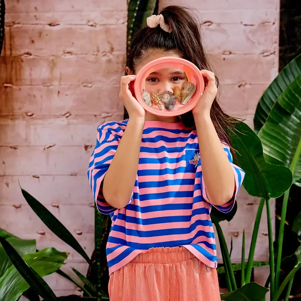 Broek-rokje metallic plissé Rumi (living coral)