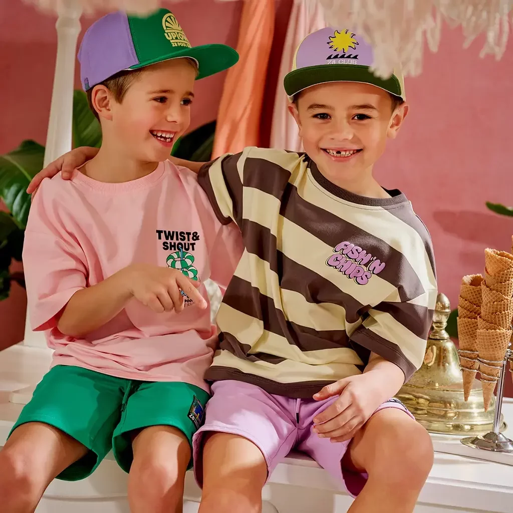 T-shirt strepen heavy jersey Oziah (after dark)