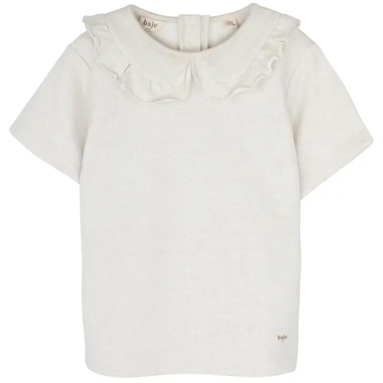 T-shirt met kraagje Francia (creme melange)