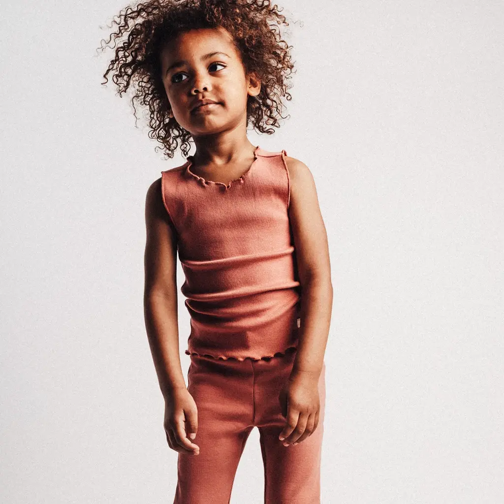 Broek flared rib Sierra (red mahagony)