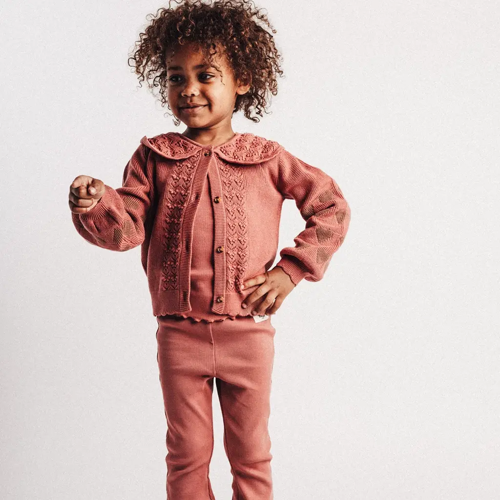 Broek flared rib Sierra (red mahagony)