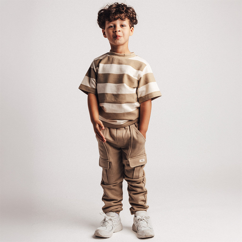 T-shirt strepen Coz (white coconut)