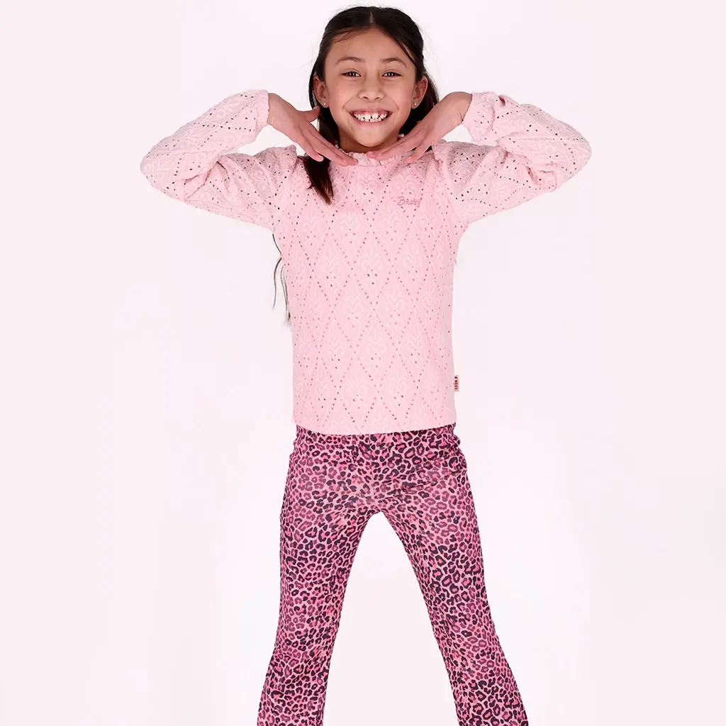 Broek Priya flared (blush leopard)