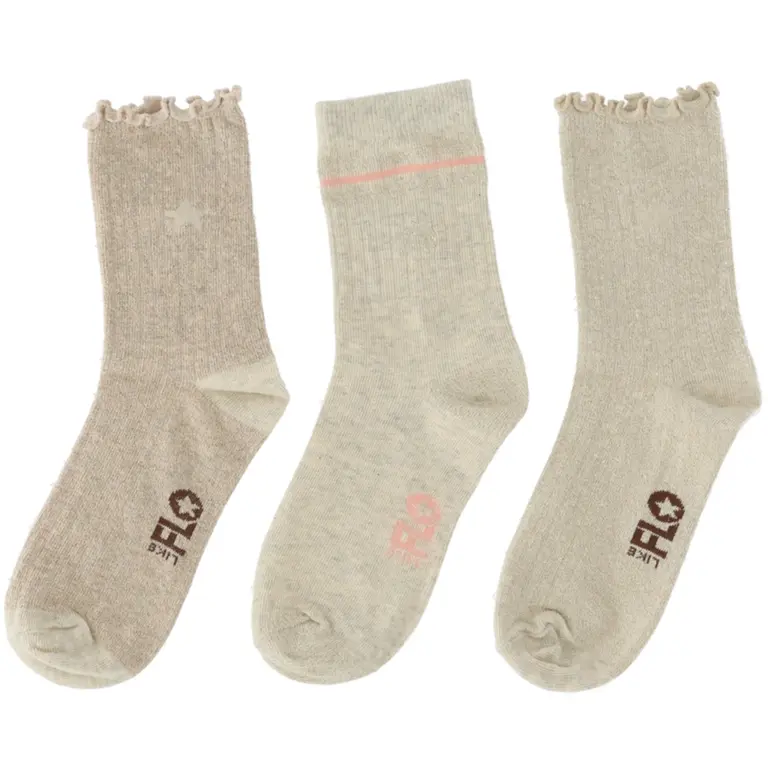 3 paar sokken Nannie glitter (kit)