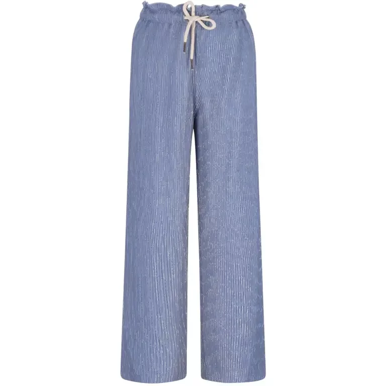 Broek Fenna metallic plisse (light blue)
