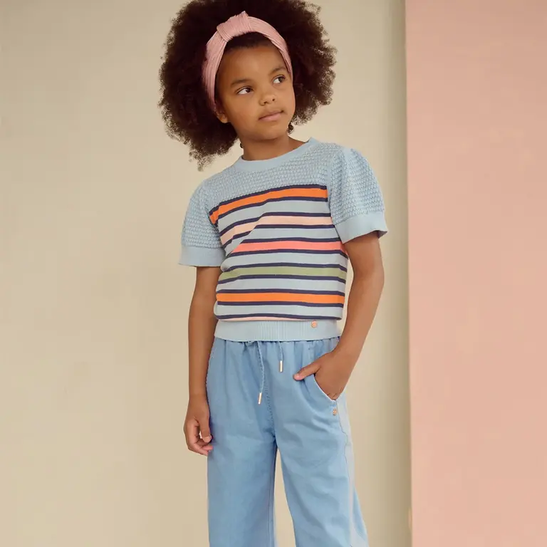 Gebreide t-shirt Kerala (dream blue)