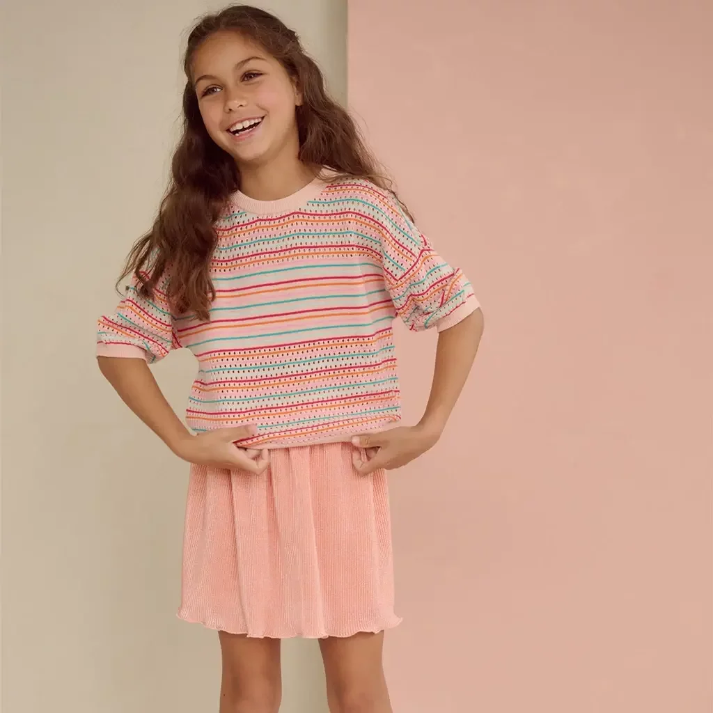 Rokje Norah plisse (pale blush pink)