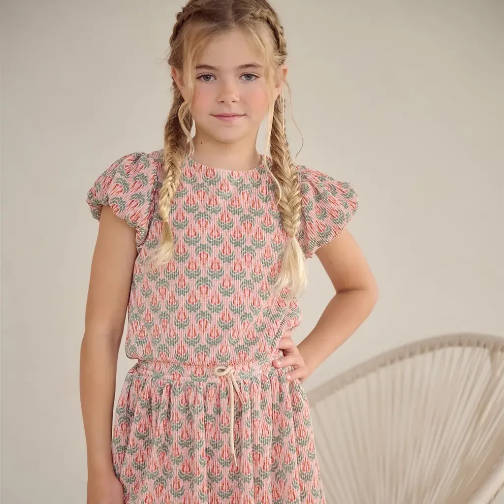 Jurk Miron plisse (sage green)