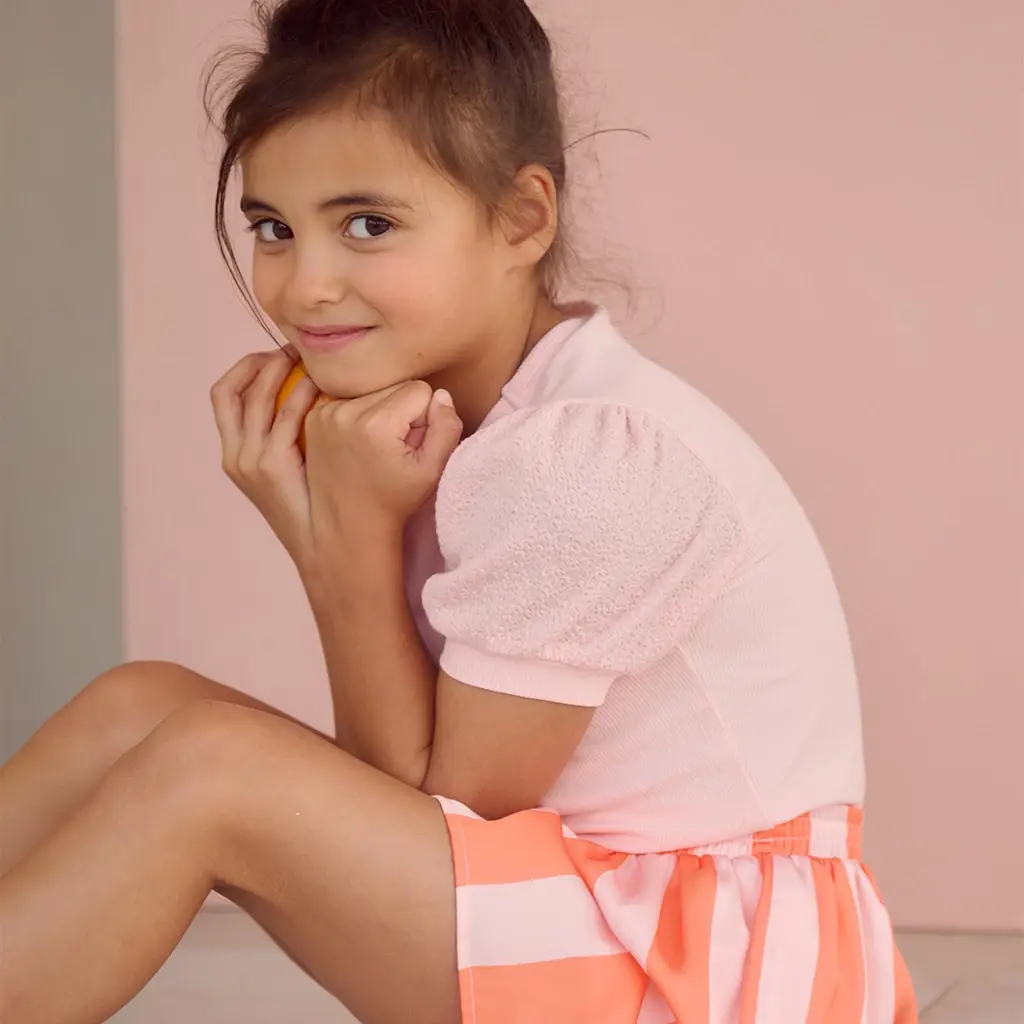 T-shirt Kyoto rib (pale blush pink)