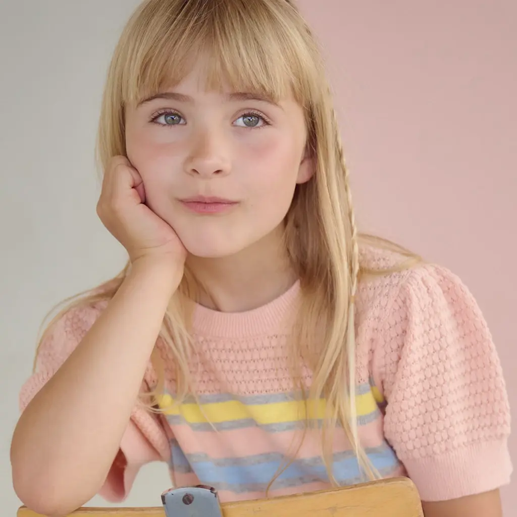 Gebreide t-shirt Kerala (pale blush pink)