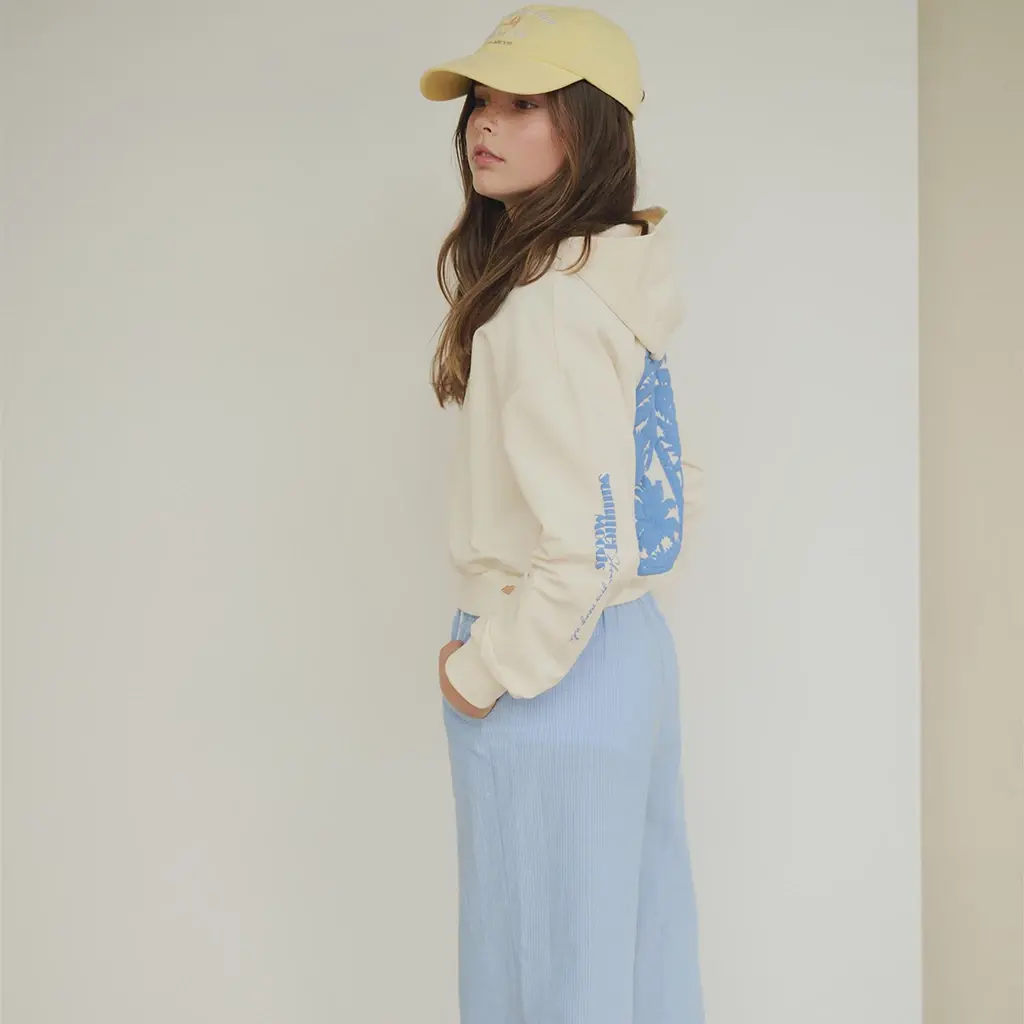 Trui hoodie Kumy backprint (pearled ivory)