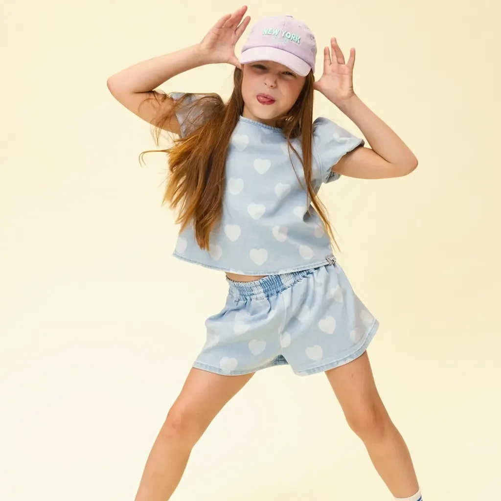 Korte spijkerbroek (heart denim)