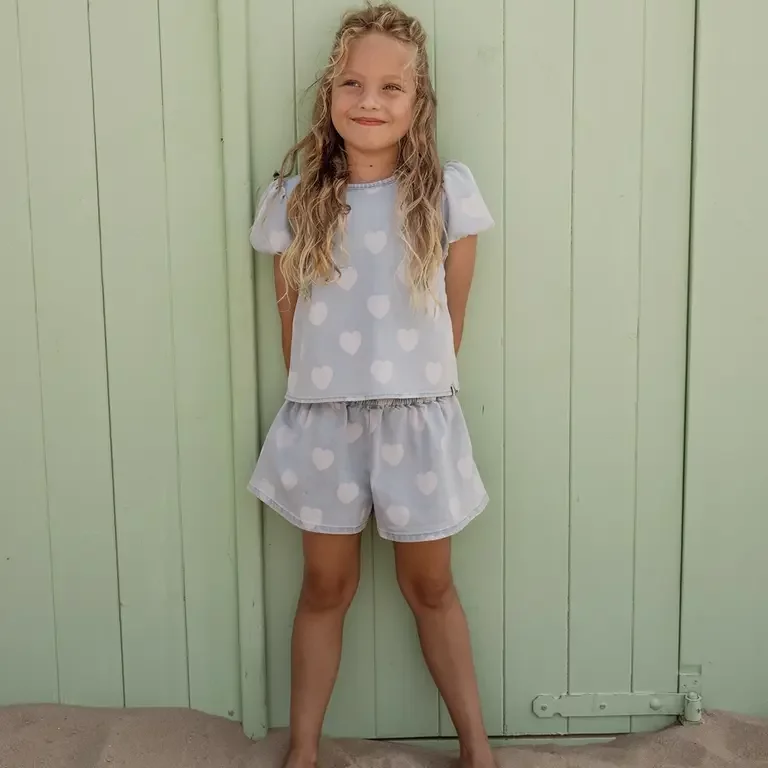 Korte spijkerbroek (heart denim)