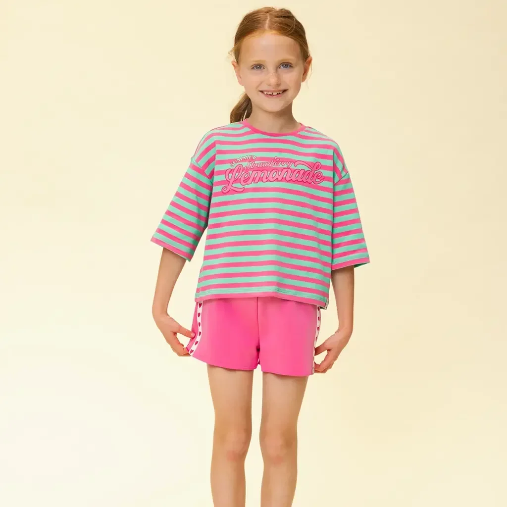 T-shirt (pink summer stripe)