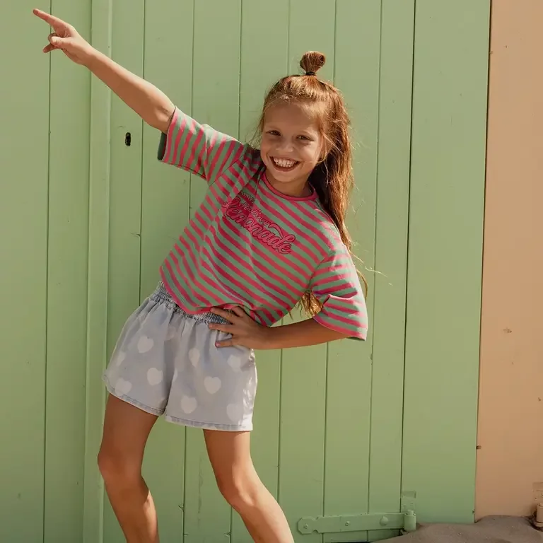 T-shirt (pink summer stripe)