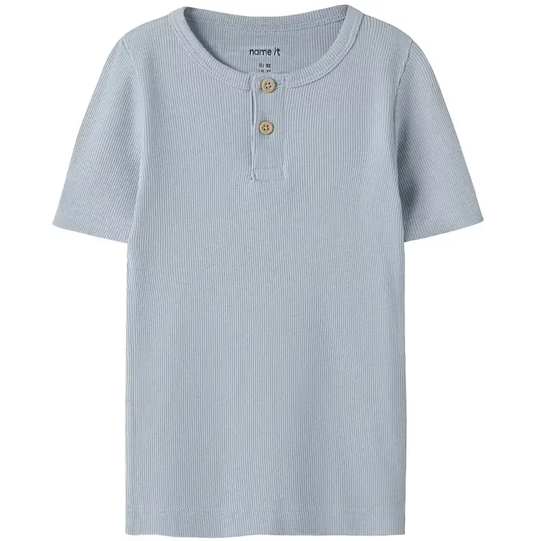 T-shirt granddad rib Kab (blue fog)