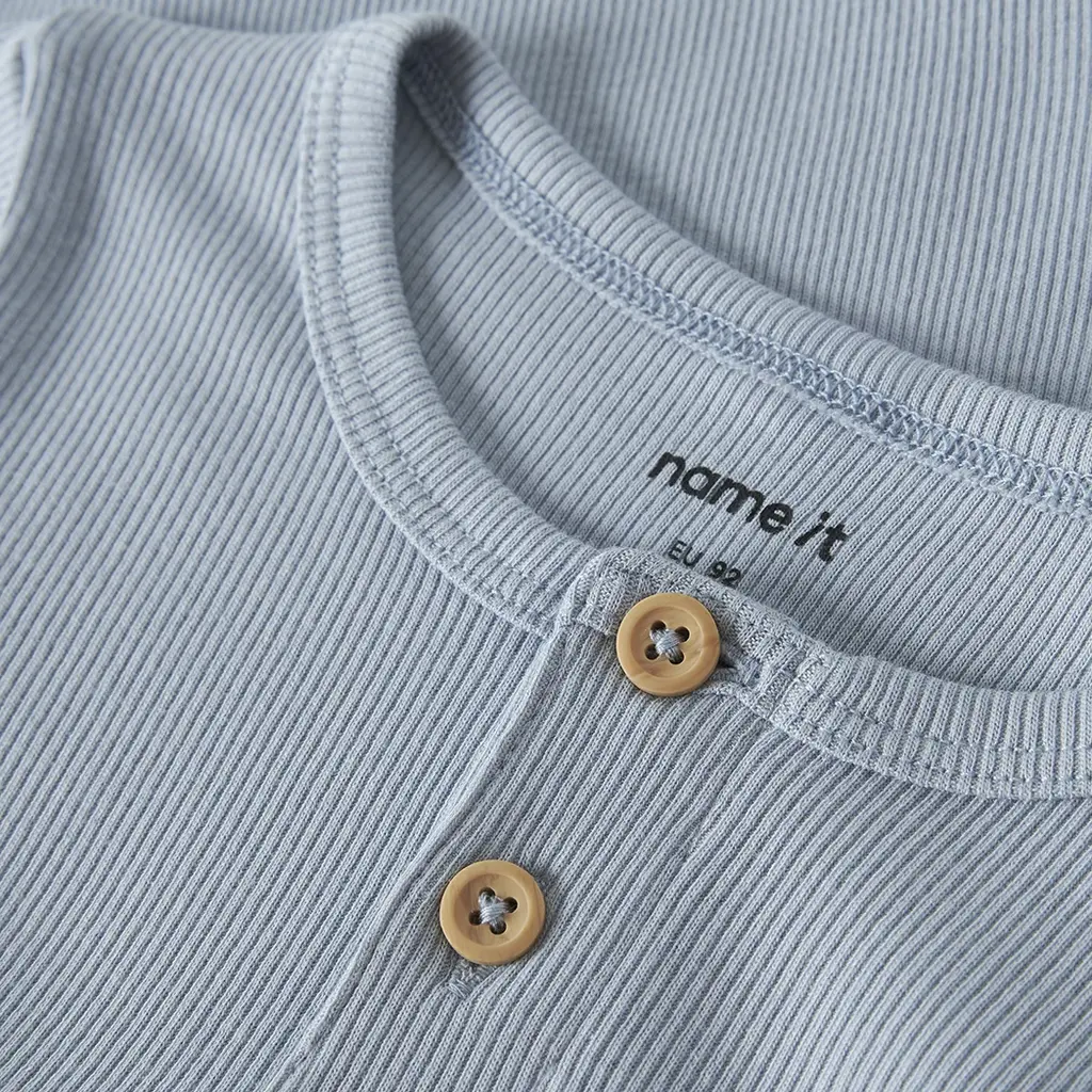 T-shirt granddad rib Kab (blue fog)