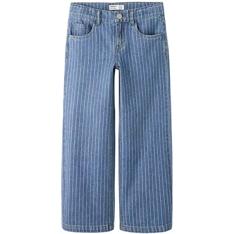 Jeans WIDE LEG streep Rose (medium blue denim stripes)