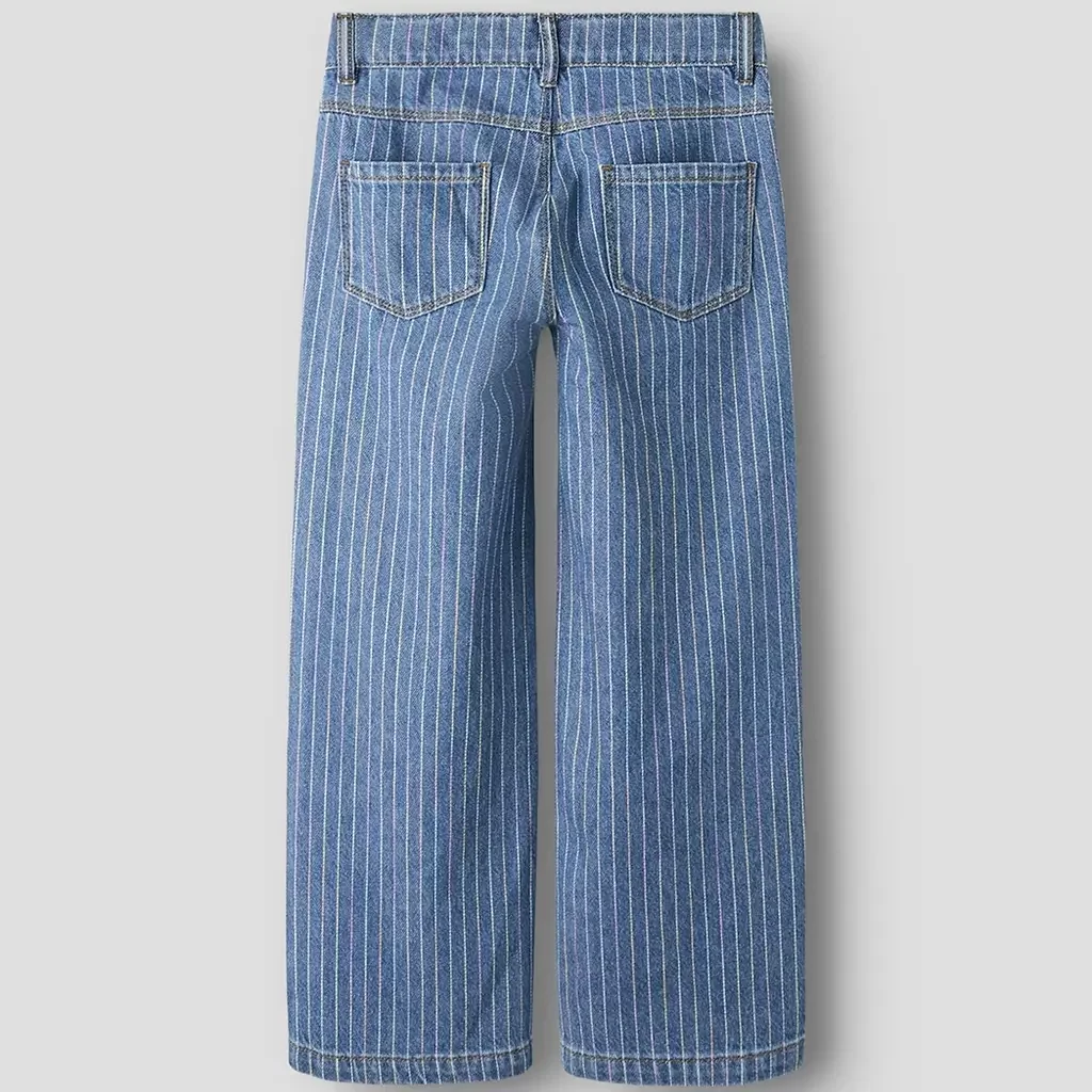 Jeans WIDE LEG streep Rose (medium blue denim stripes)